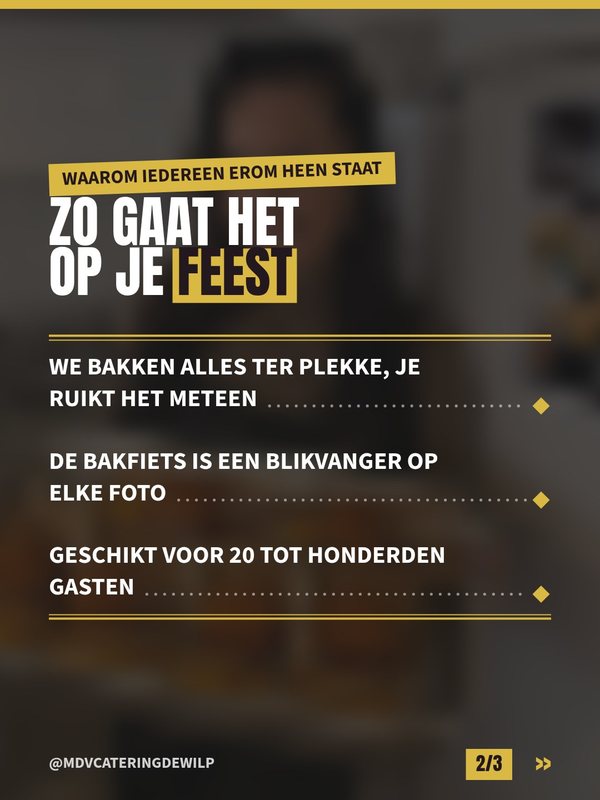 Menukaart voor MDV Catering