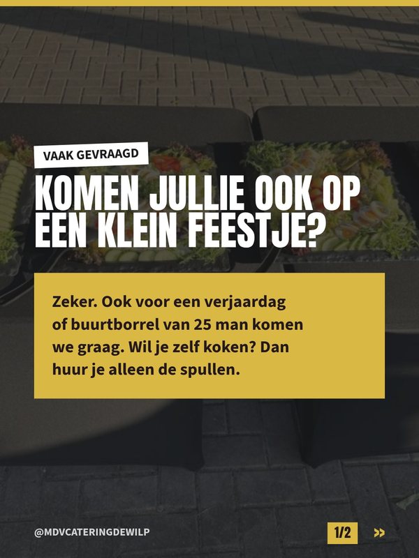 Vaak gevraagd voor MDV Catering